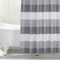 White-Grey Polyester Striped Waffle Weave Shower Curtain Luxurious Textured